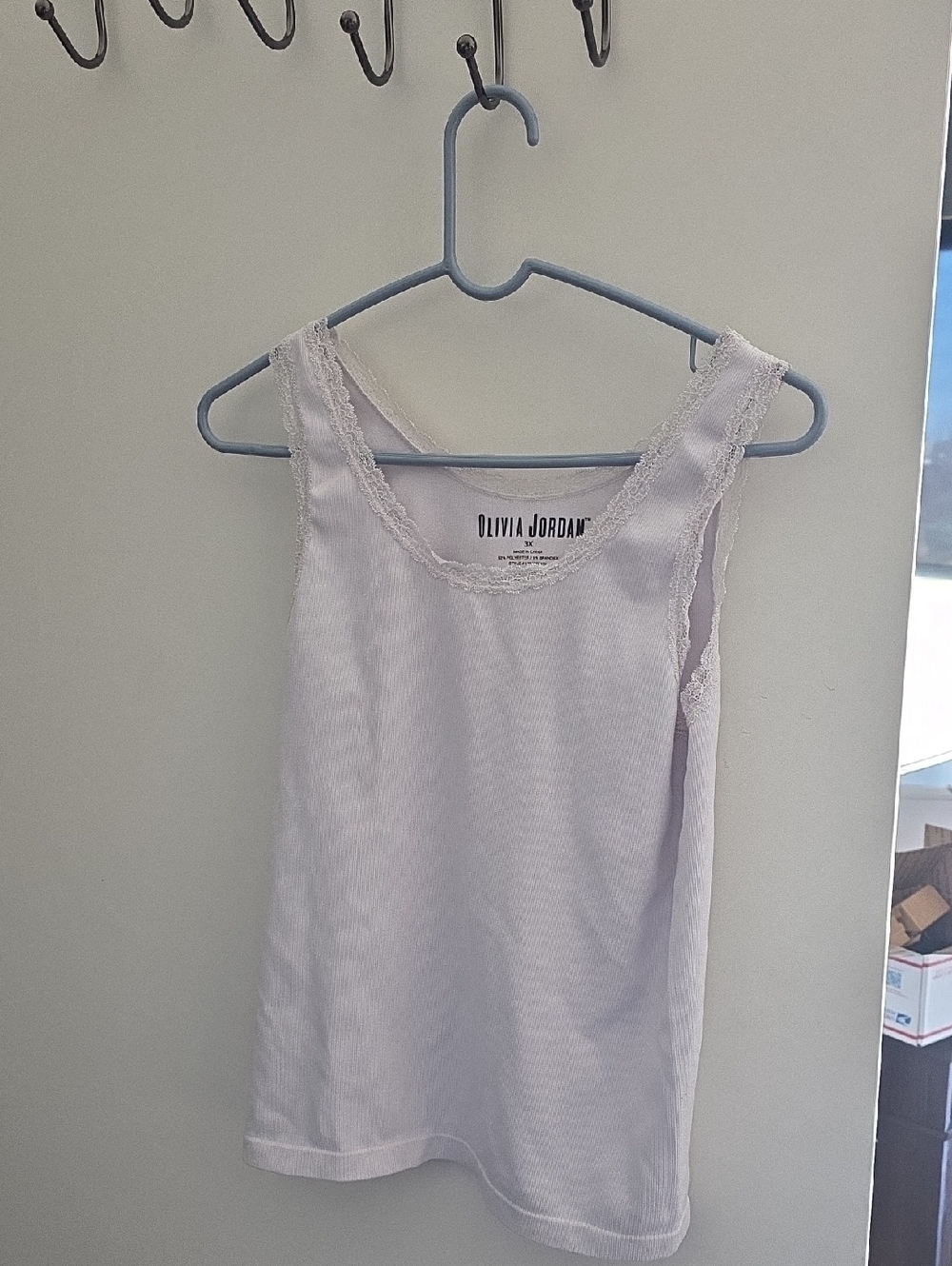 Lavender Lace-Trim Ribbed Camisole